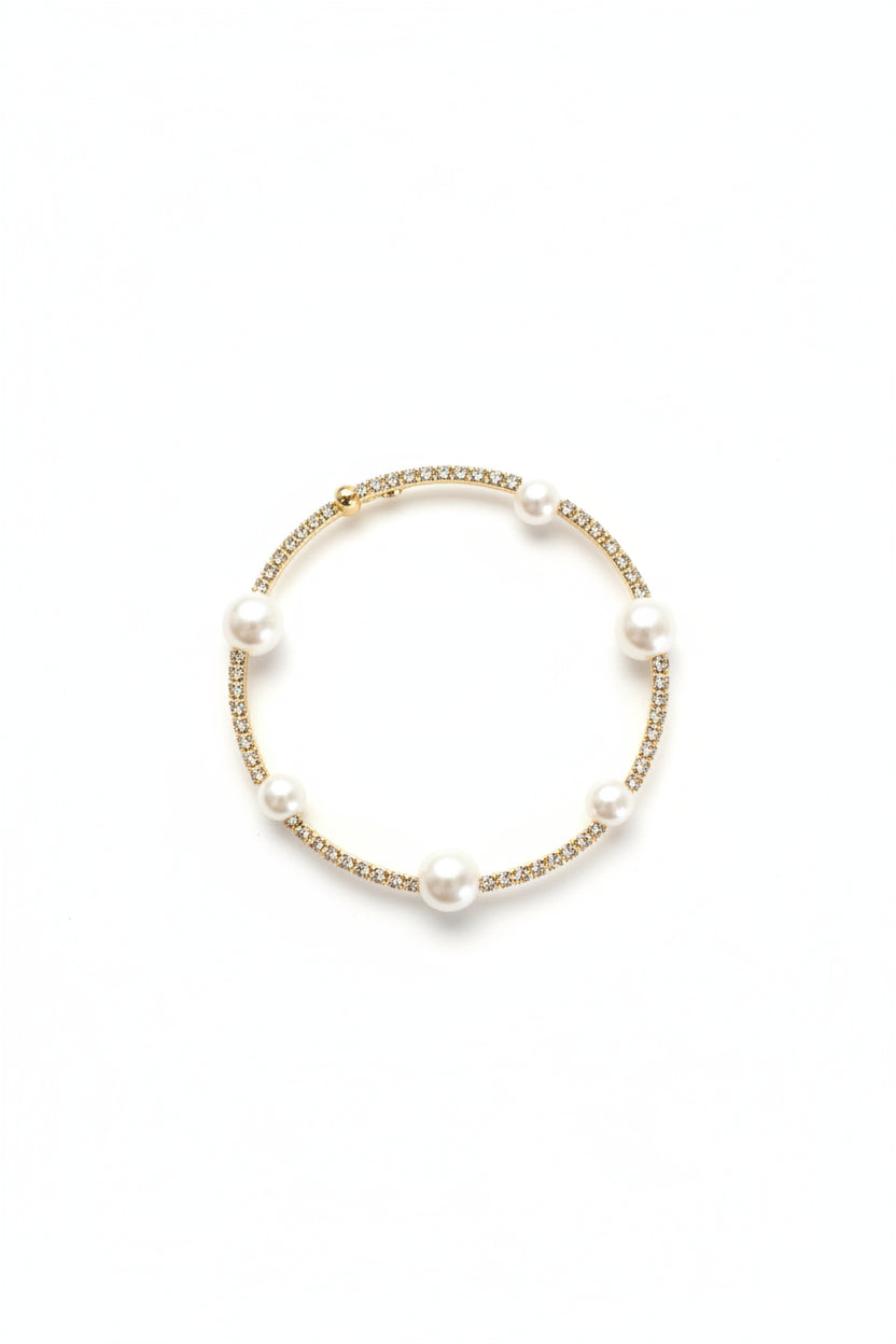 Cuff Bracelet with Faux Pearl