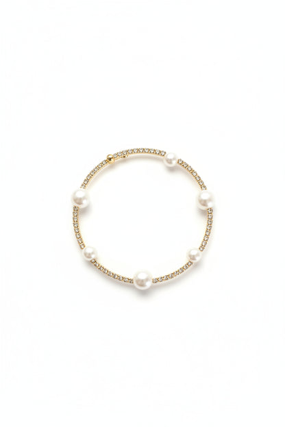 Cuff Bracelet with Faux Pearl