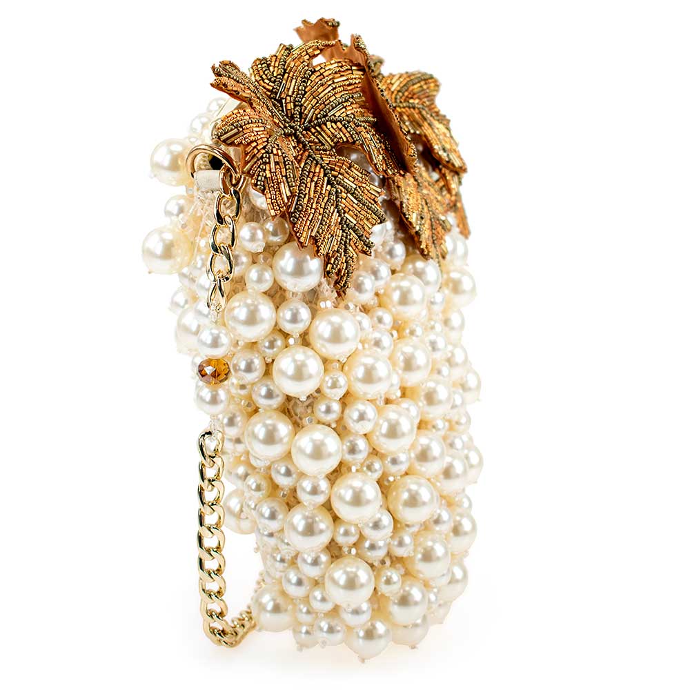 Grapes Galore Beaded and Pearl Cluster of Grapes Handbag