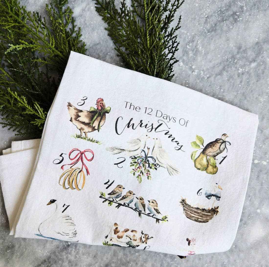 Tea Towel - 12 Days of Christmas