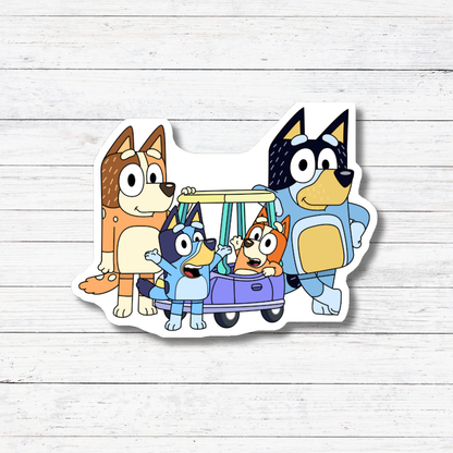 Oily Graphic Creations - Heeler Family #1- Bluey Stickers/Magnet
