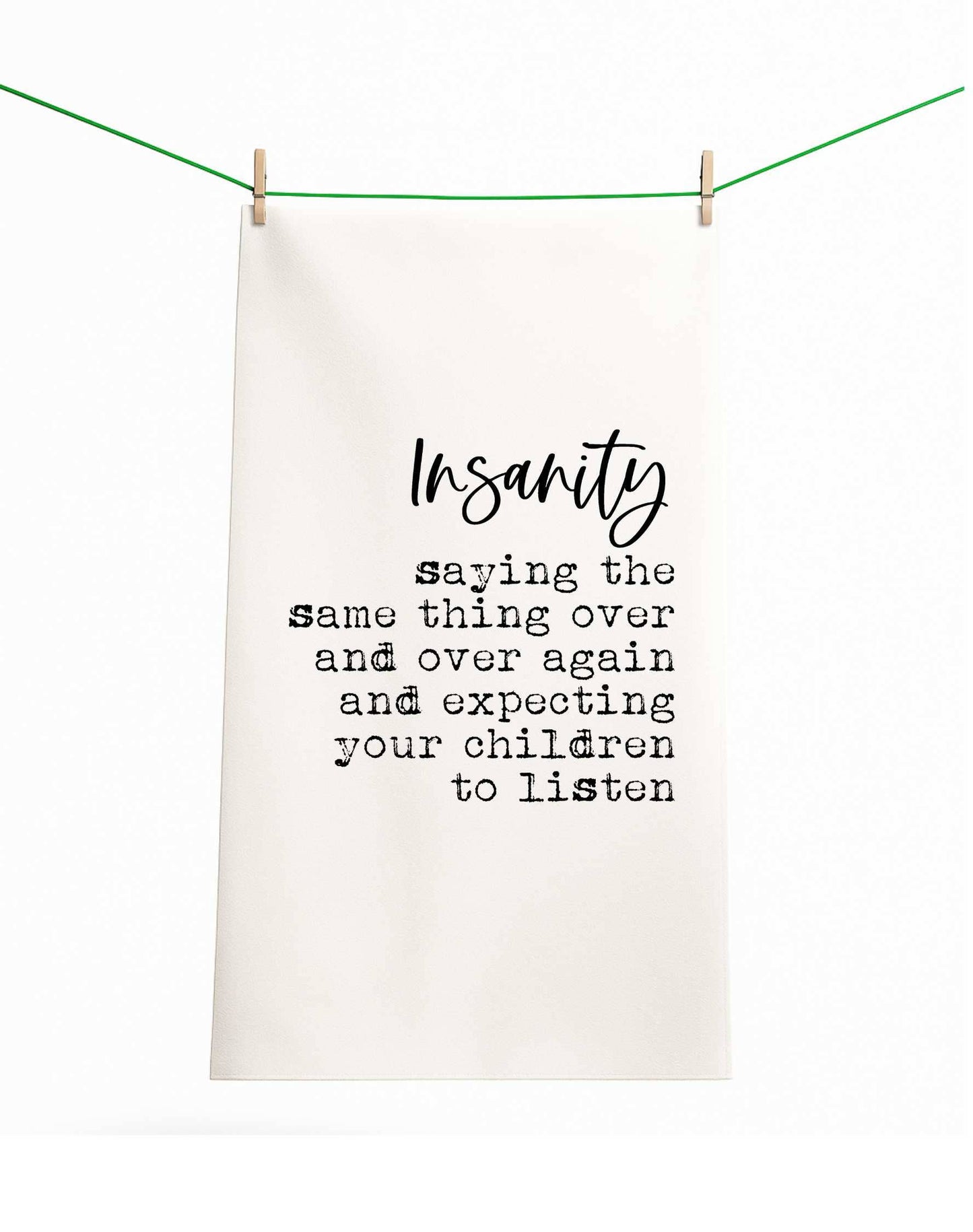 Aspen Lane - *NEW Insanity Children Parenting Funny Towel Gift