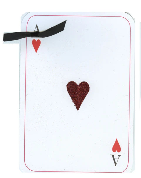 Ace of Hearts with glitter Greeting Cards