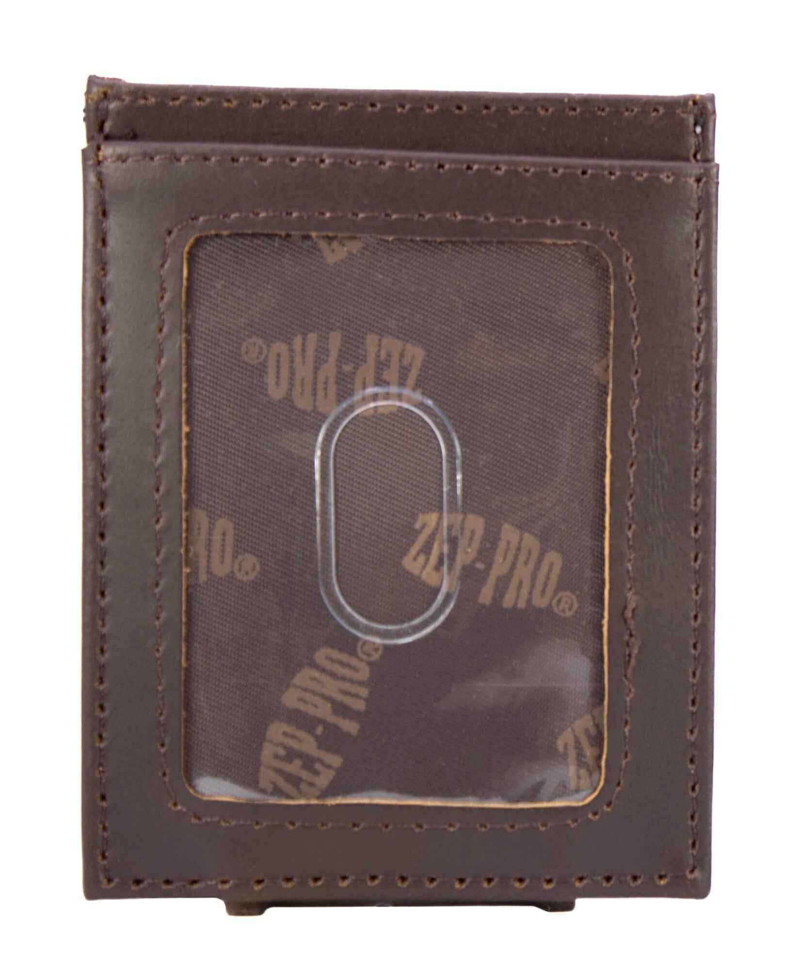 Mallard Men's Magnetic Front Pocket Old School Camo Leather Wallet.: Brown/Tan Camo