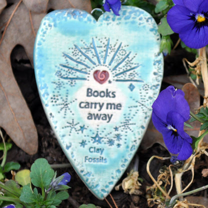 Books carry me away, pottery, ornament, boxed gift, reading,