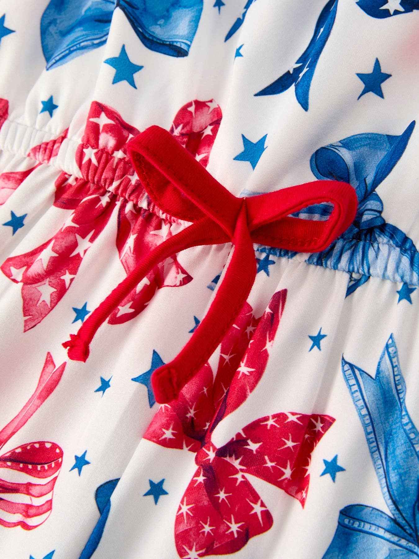 4th of july Bow Print Jumpsuit: 2