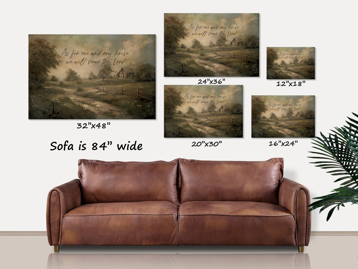 Cuadro sobre lienzo con versículo bíblico de Josué 24:15, estilo vintage, para decoración de hogar o regalo de inauguración de casa - Olive Branch Farmhouse