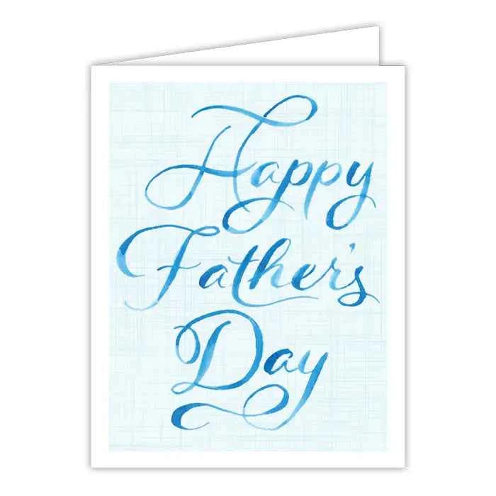 Happy Father's Day Blue Script Greeting Card