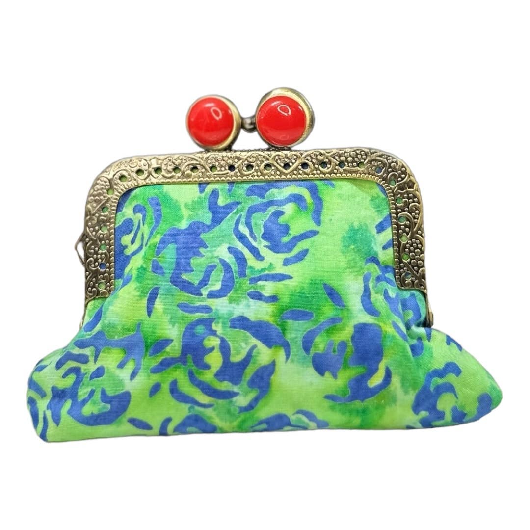 Kiki & Syds Mini Clutch Coin Purse - Blue Rose