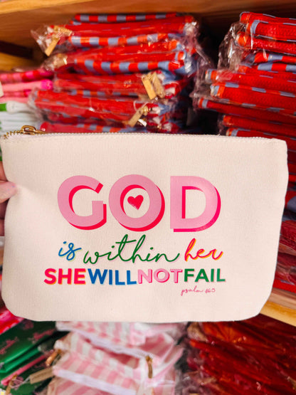 Aspen Lane - *NEW Christian gift God Is Within Her Colorful Canvas Bag