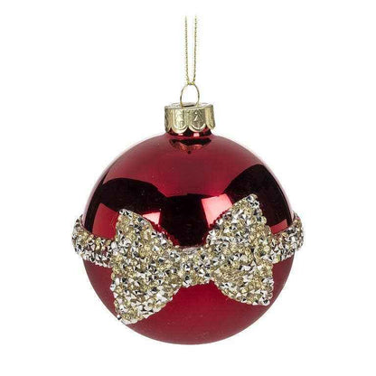 Ball with Jewelled Bow Christmas Ornament
