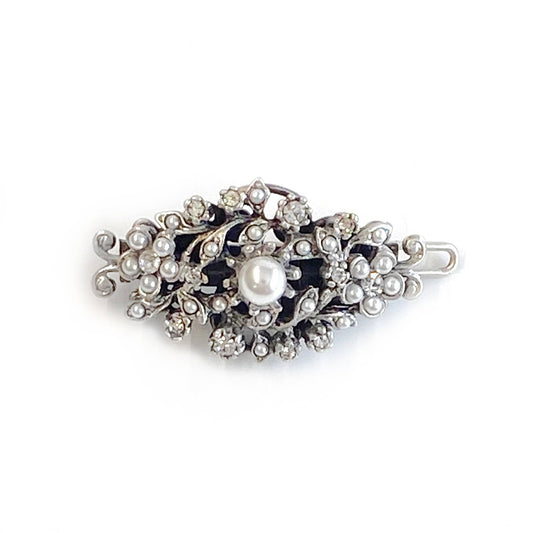Crystal and Pearl Accent Barrette