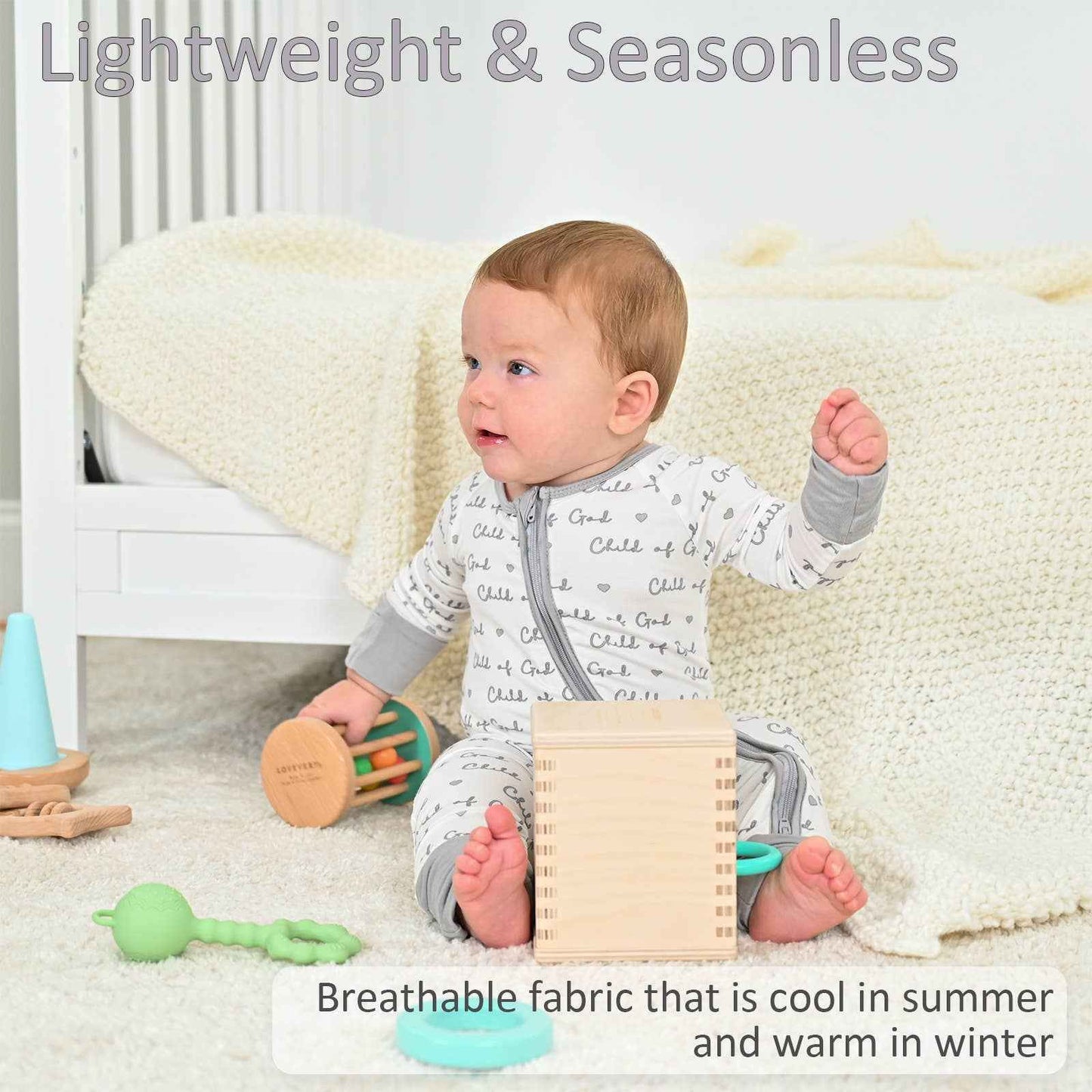 LollyBanks - Bamboo Baby Convertible Zipper Pajamas - Child Of God
