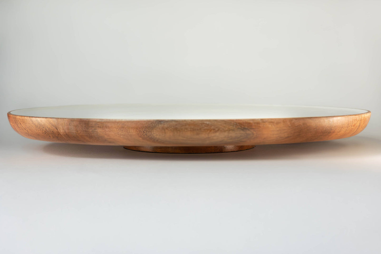 Wood + White Acacia Wood Lazy Susan