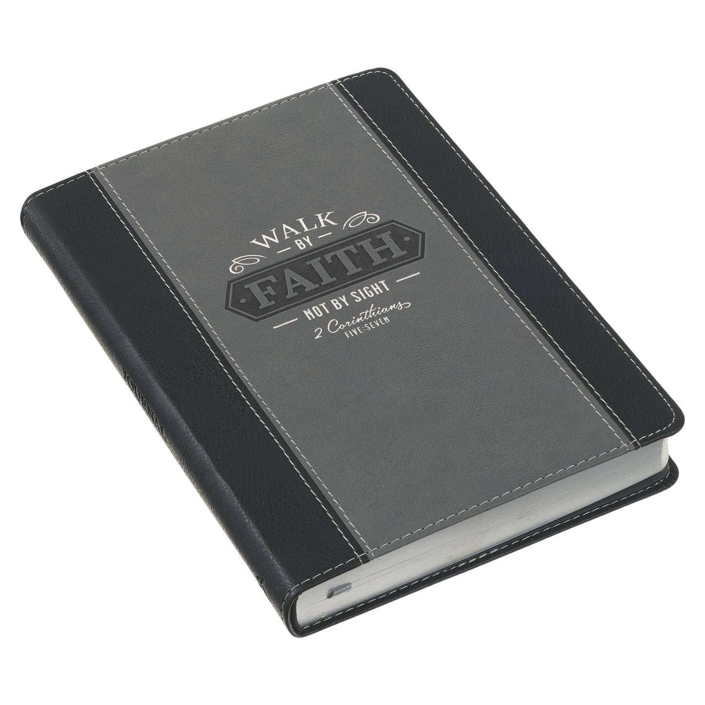 Journal Classic Black/Gray Walk By Faith 2 Cor. 5:7