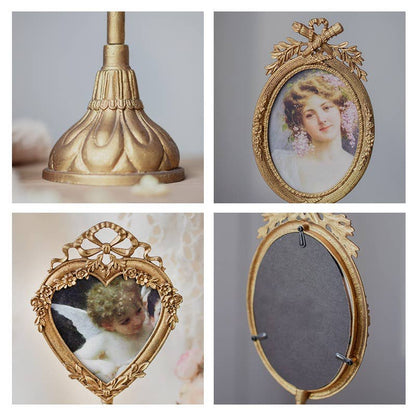 Vintage Frame on Base, 15.4" Gold
