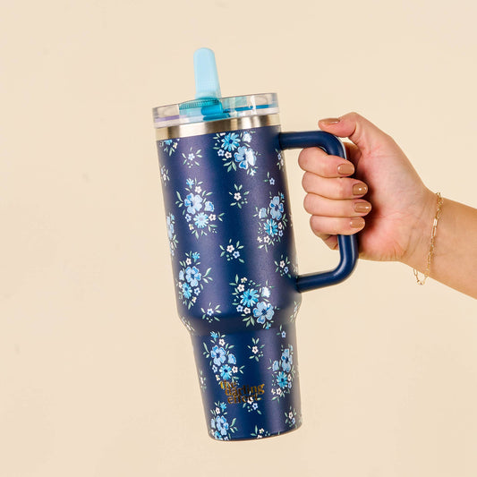 40oz Lifestyle Flip Straw Tumbler-Endless Daydream Navy
