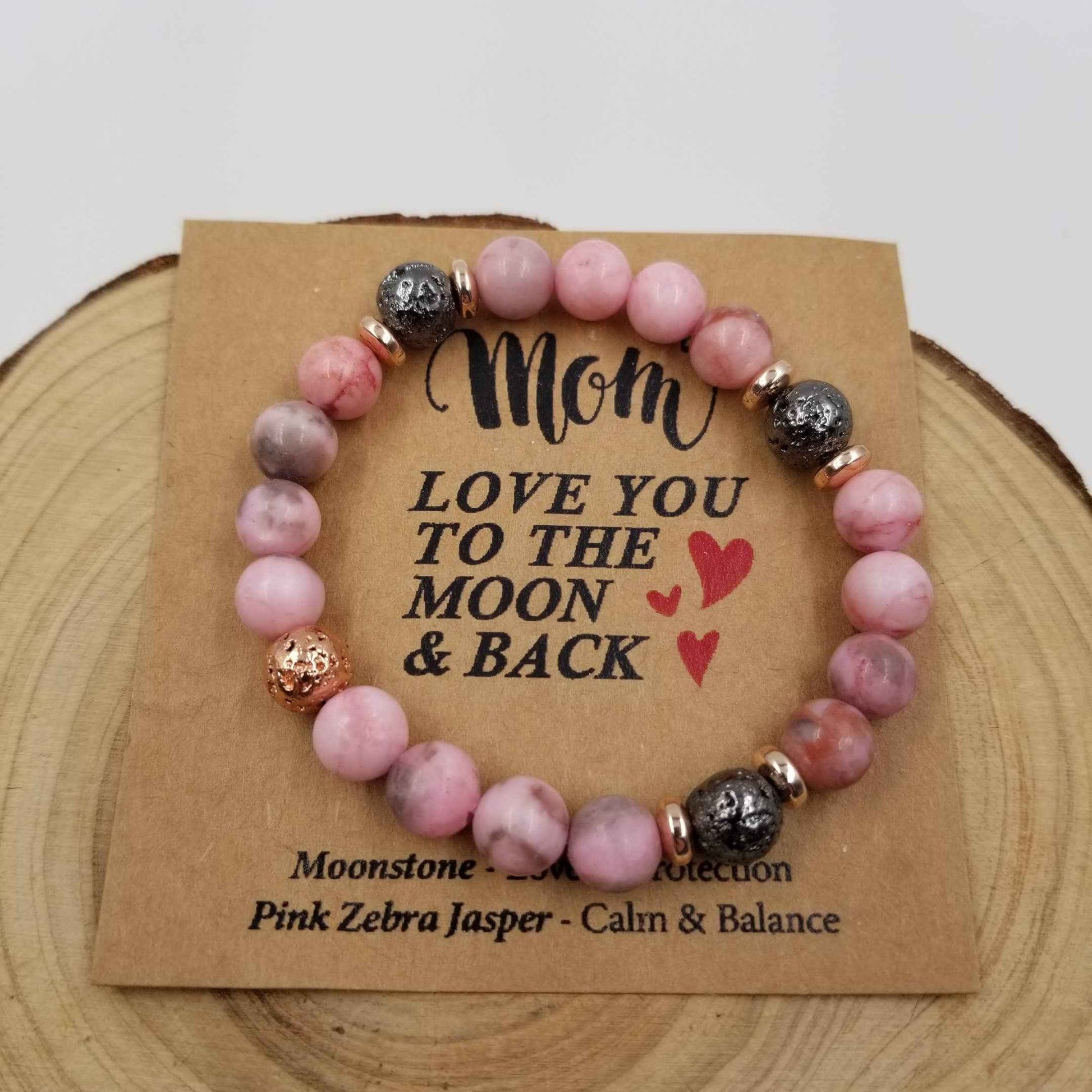 Natural Stone Bracelet - Mother's Day Gift with Card: Green