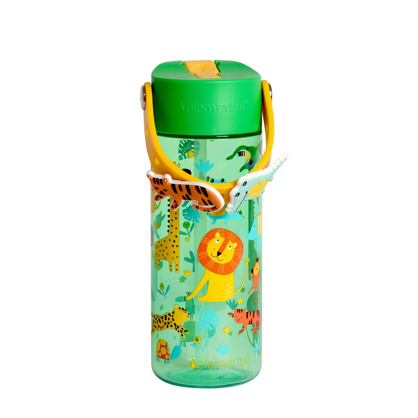 Kids Insulated Lunch Bag and Bottle with Charms Jungle