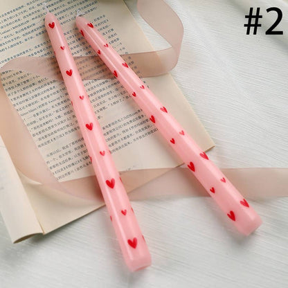 Velas Meta - Vela navideña sin humo de tallo largo con estampado floral de 25 cm
