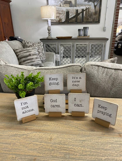 Small Farmhouse Signs with Stand -Assorted -sold separately