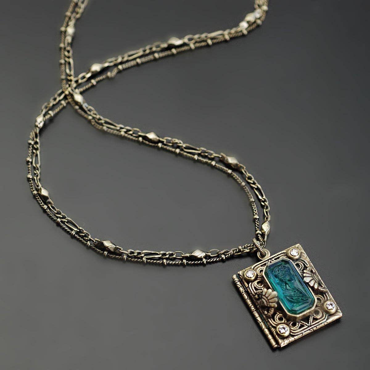 Bronze Intaglio Book Locket