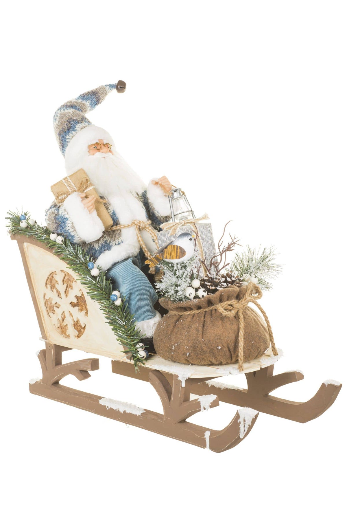 Blue-Gray Santa Figurine