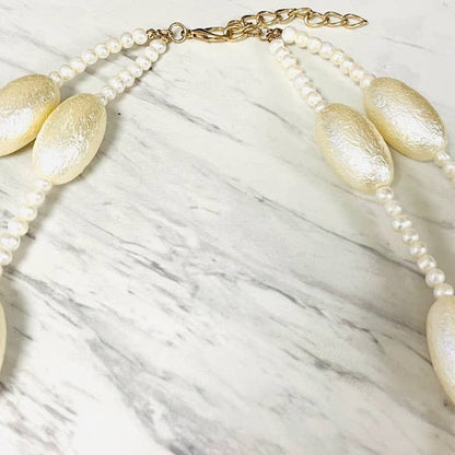 Anita K By Blushing Pink - 2 Strand Freshwater Pearl & Brushed Resin Oval