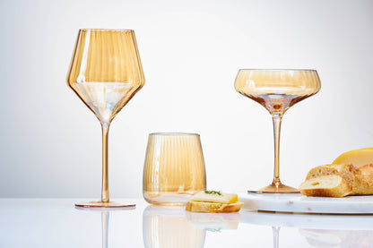 Wine Glass Amber Glass Everyday: Gold / Glass