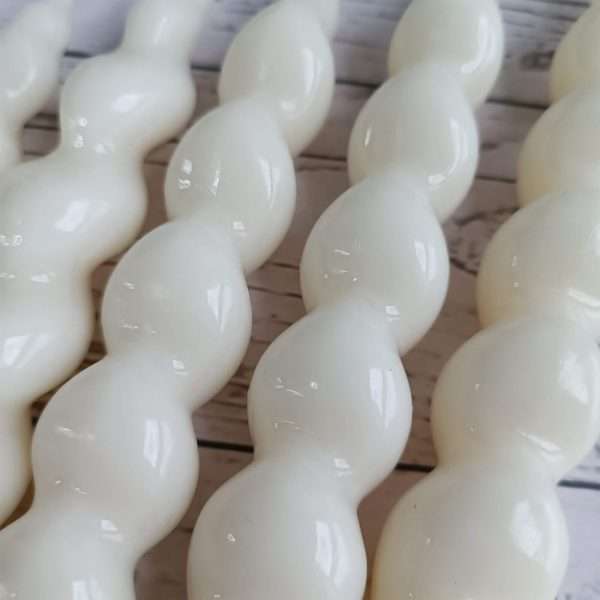 2-Pack Spring New White 7inch Spiral Taper Holiday Candles