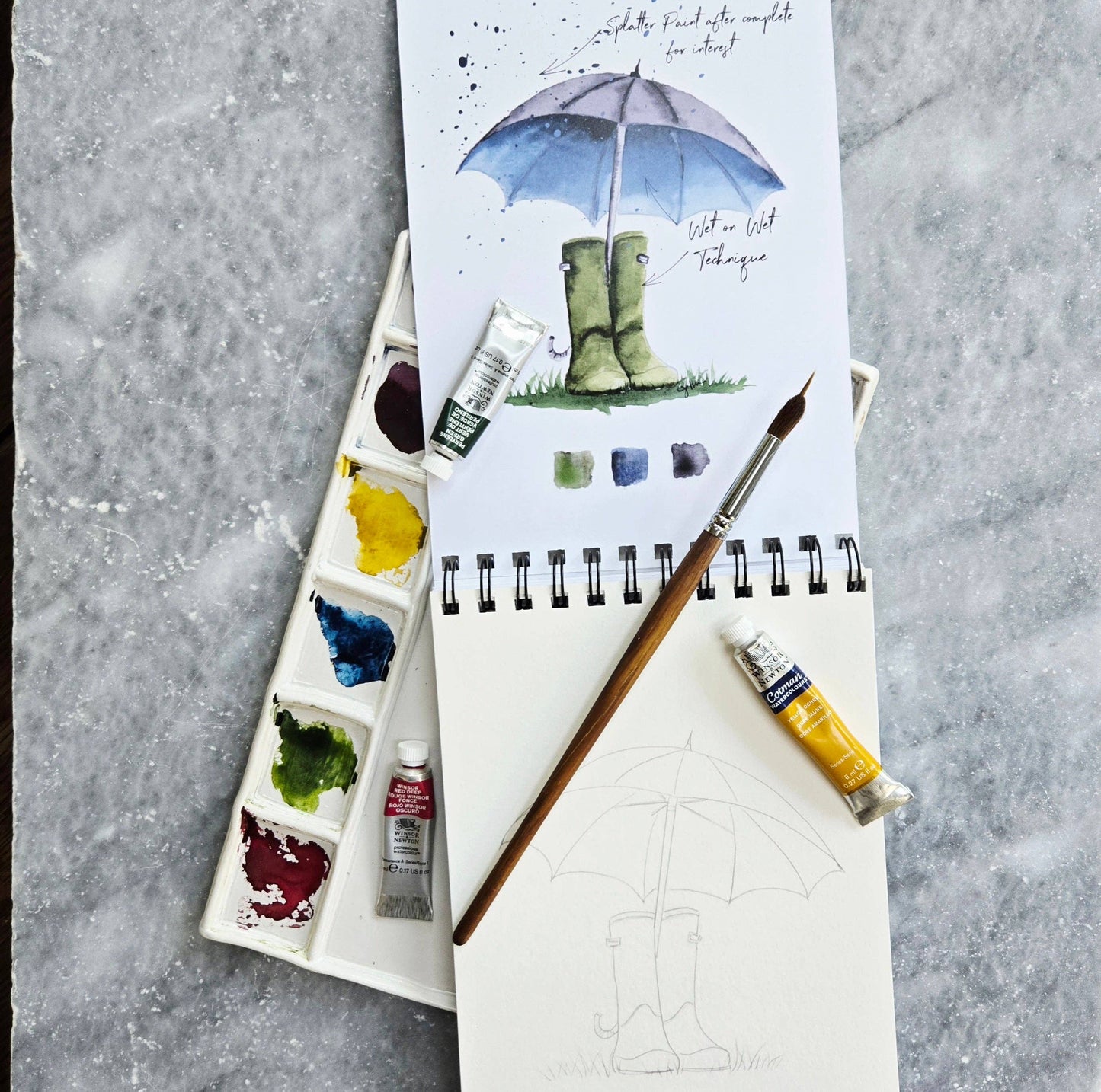 Watercolor Workbook, Spiral Bound 12 Months of Watercolor