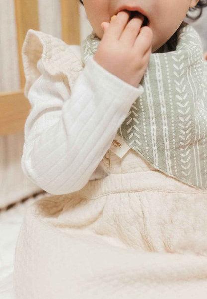 Crane Baby - Willow Sage Muslin Cotton Bandana Baby Bib (3 Pack)
