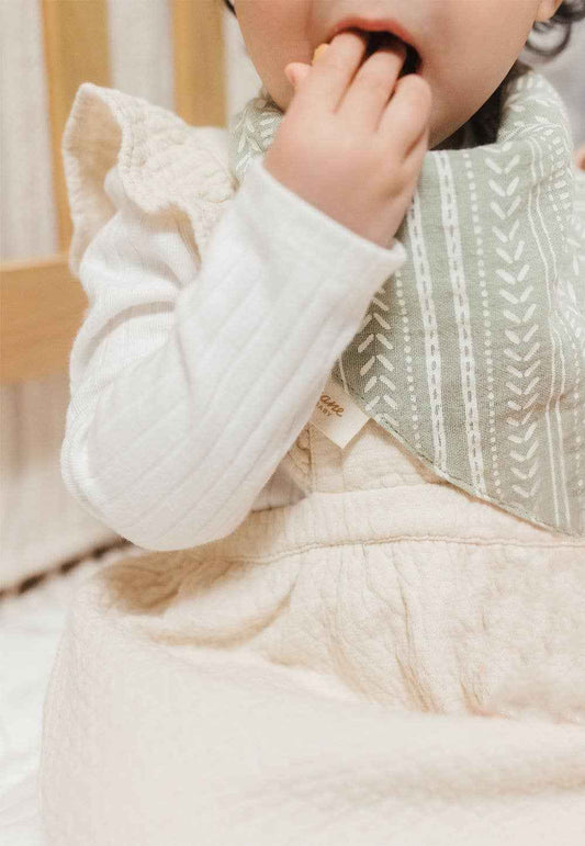 Crane Baby - Willow Sage Muslin Cotton Bandana Baby Bib (3 Pack)
