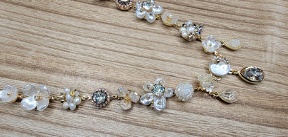 Handmade Necklace-Pearl and Crystal Beads