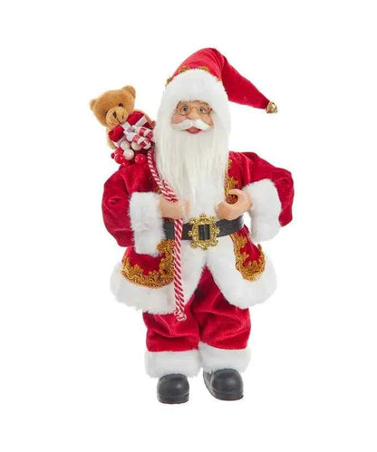 12" Standing Christmas Santa W/Sack