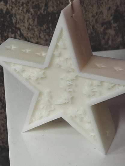 Mandala Crescent Moon Star Candle 5x5in - Religion