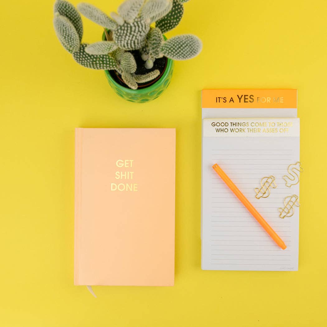 Chez Gagné - Good Things Come To Those Who Work Their Asses Off - Lined Notepad - Hystar White - 65 perforated pages - 5x8