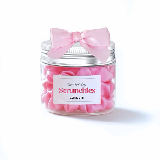 Dabble Doll - Satin Scrunchies Jar - Pink