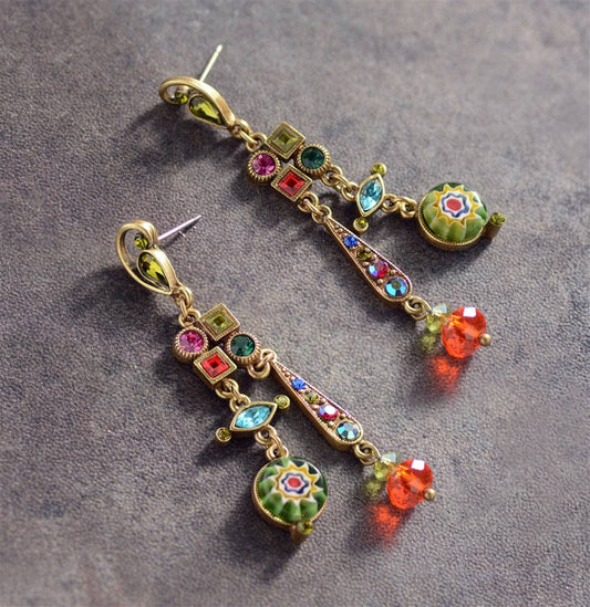 Millefiori Glass Modern Mid-Century Earrings