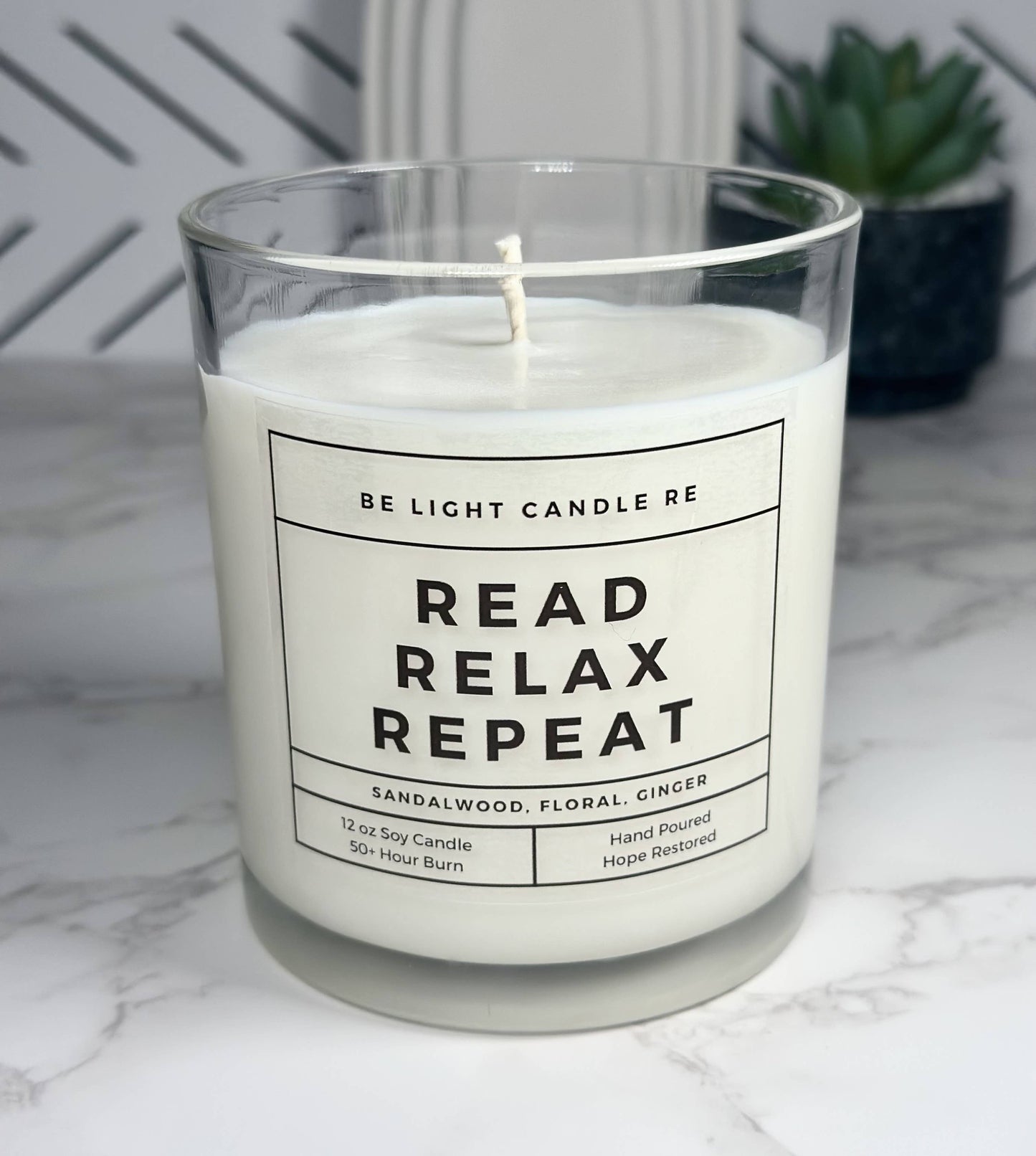 Read Relax Repeat, 12oz Scented Soy Candle | Candle Gift