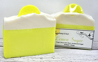 Lemon Sugar Soap Handmade Cold Process Vegan Soap