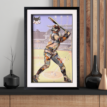 3D Collage Art | Baseball Player (36"x24")