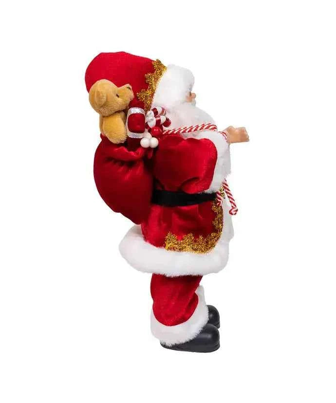 12" Standing Christmas Santa W/Sack