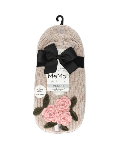 Coming Up Roses Chenille Sherpa-Lined Slippers