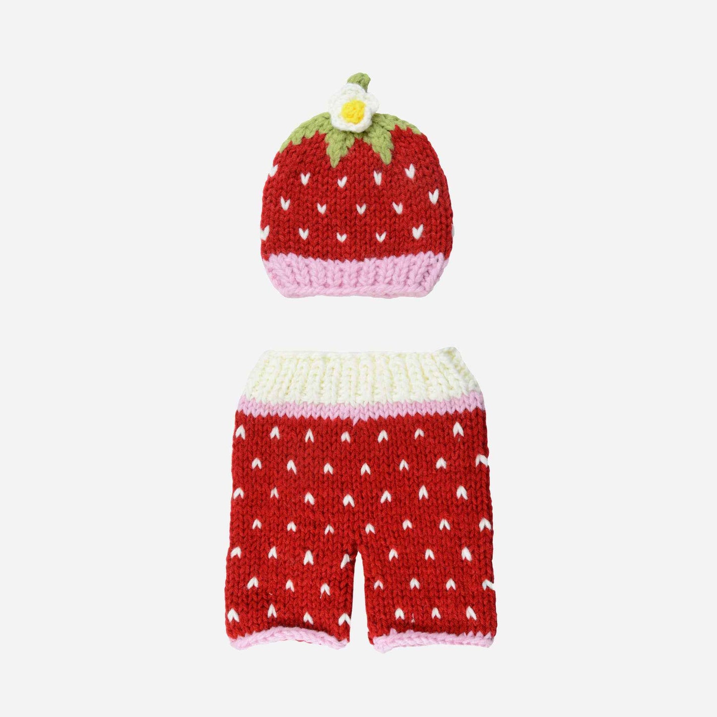 Newborn Set Strawberry Hat & Pant Baby Outfit Gift