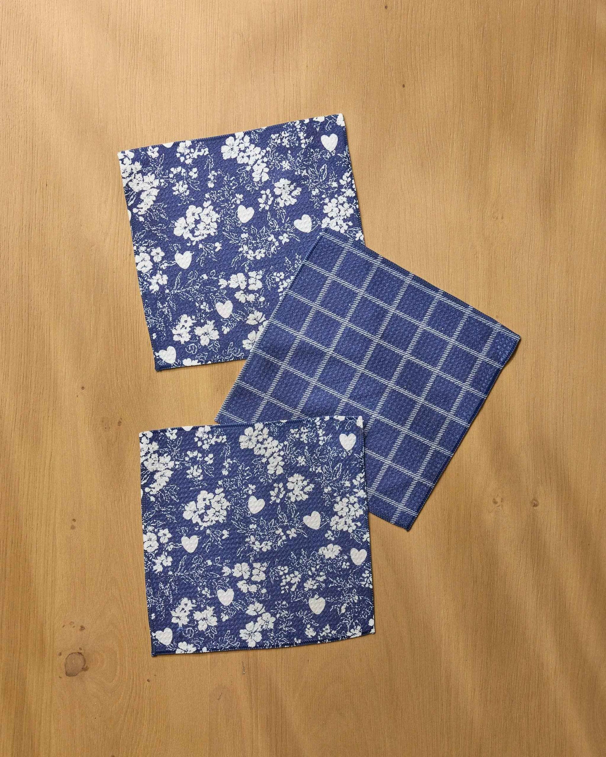 Posy Plaid Dishcloth Set