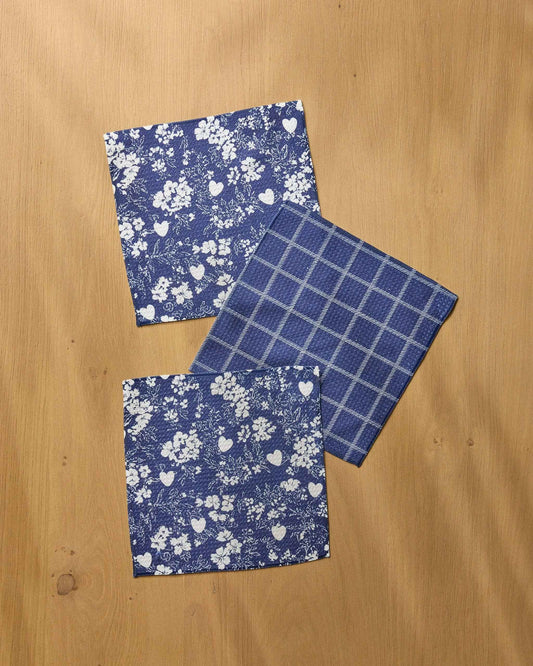 Posy Plaid Dishcloth Set