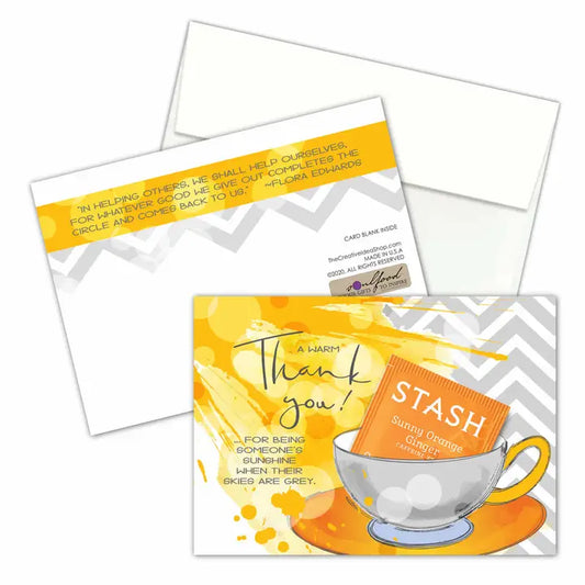 Tea Greeting Card with Real Tea Bag - Warm Thank You!