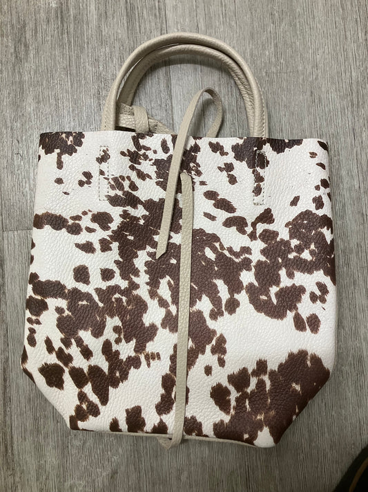 Mini tote pebble bag -cow print