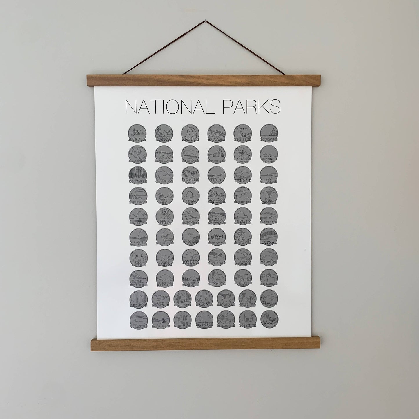 Magnetic Teak Wood Hanging Frame-17"